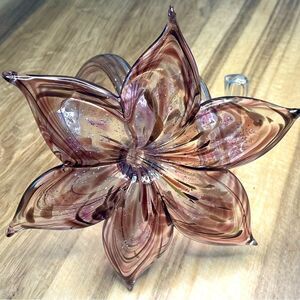 Vintage Hand blown Italian Art glass flower and stem